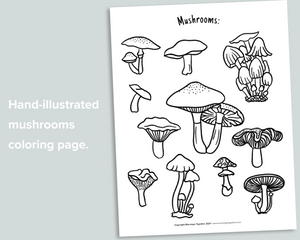 Mushroom Coloring Page Freebie