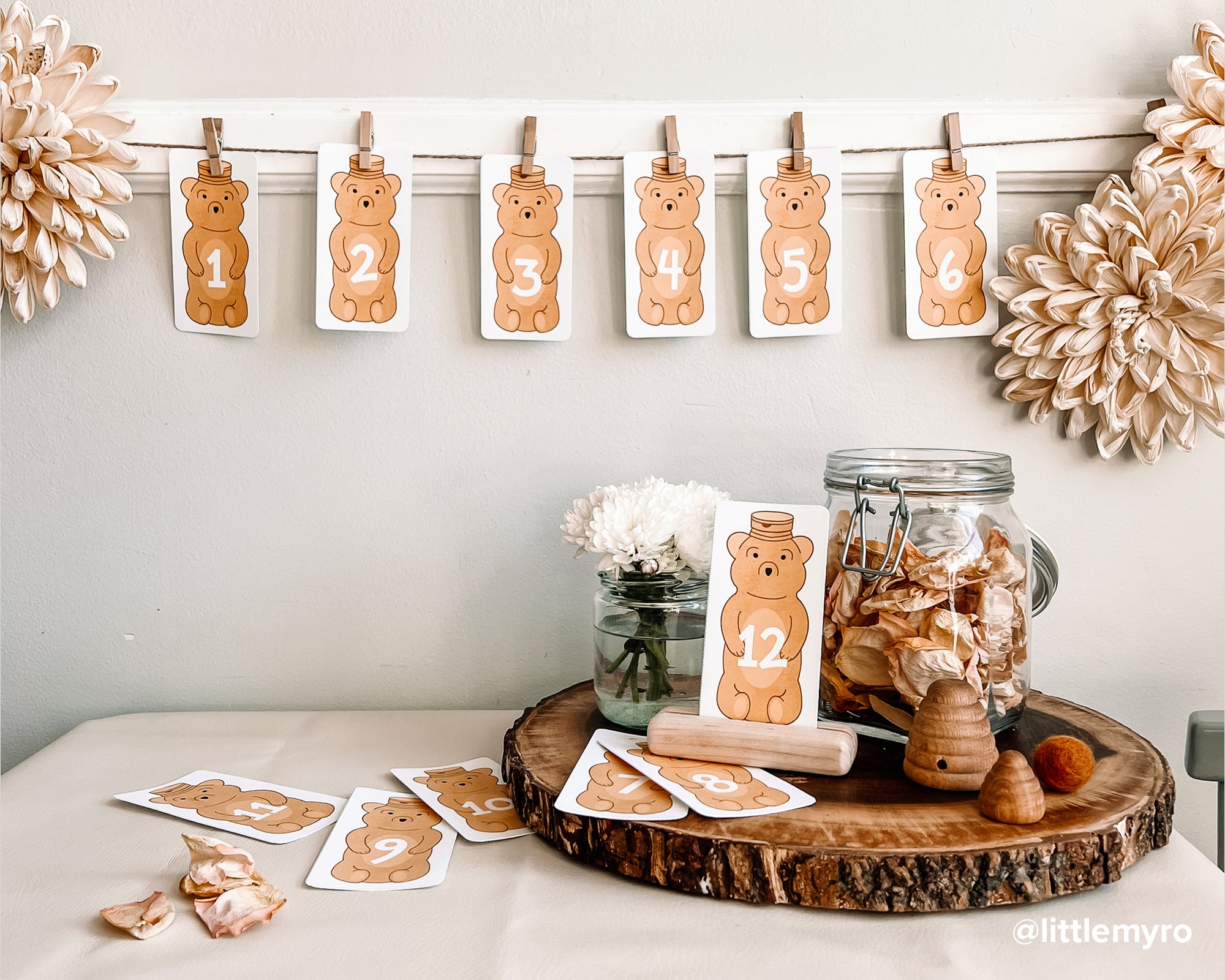 Honey Bear Counting Cards Freebie