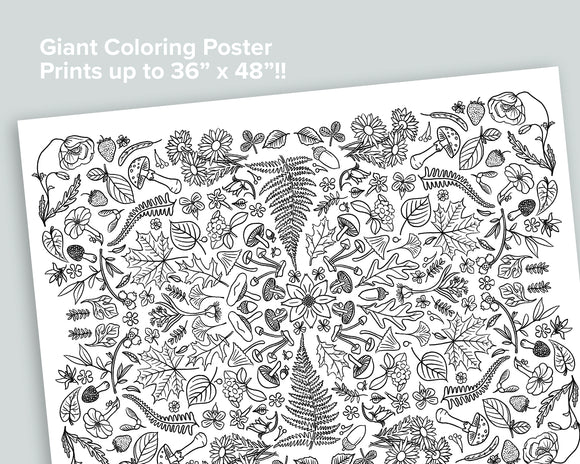 Giant Nature Coloring Poster