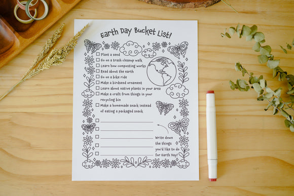 Earth Day Bucket List Freebie