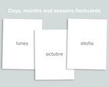 Days Months Seasons Flashcards (Spanish)