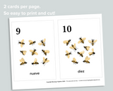 Bee Counting Cards 1-20 (Spanish)