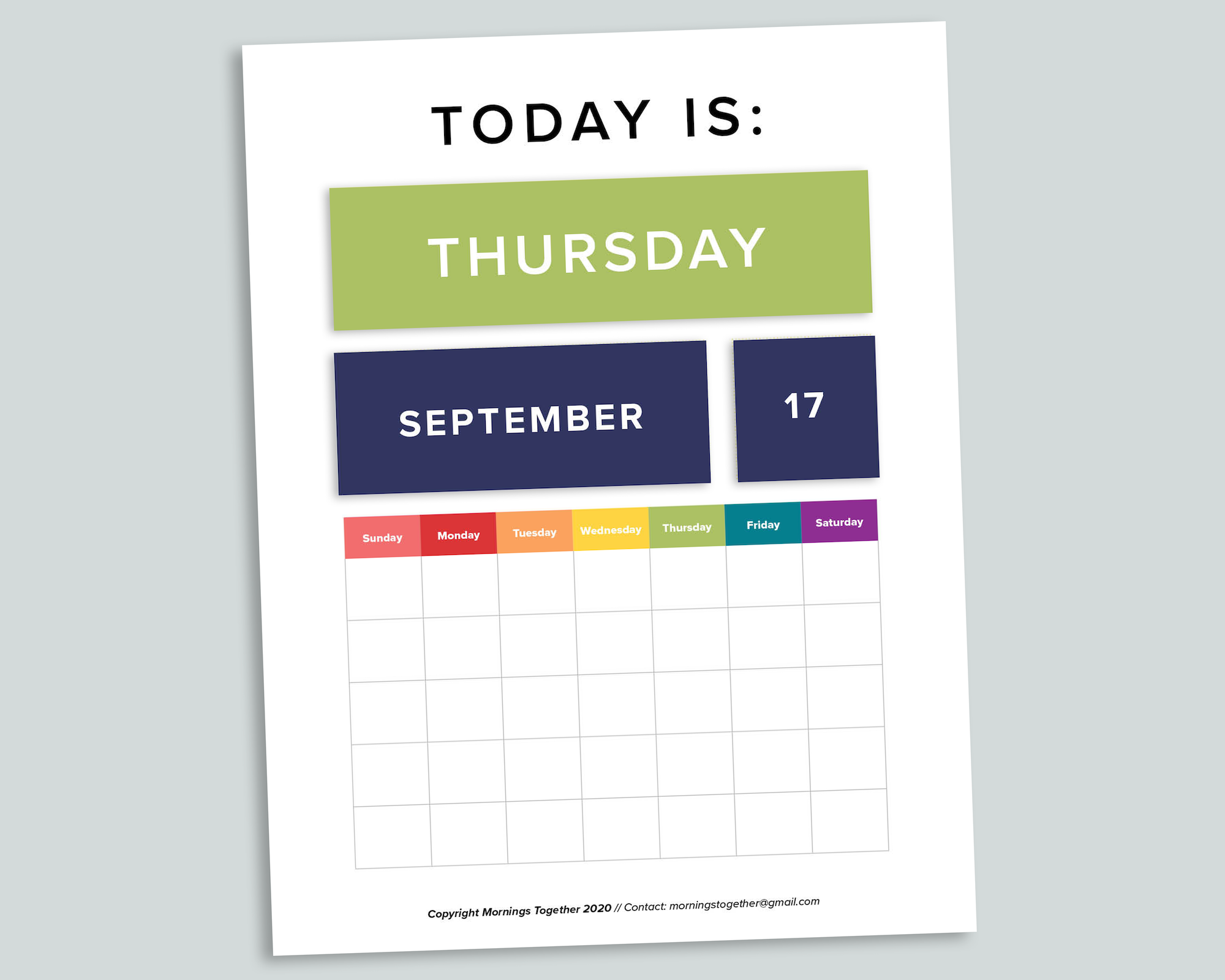 Preschool Calendar Board