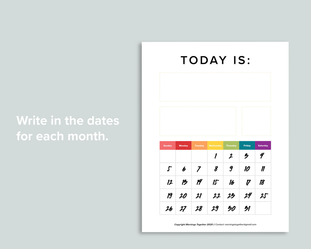 Preschool Calendar Board