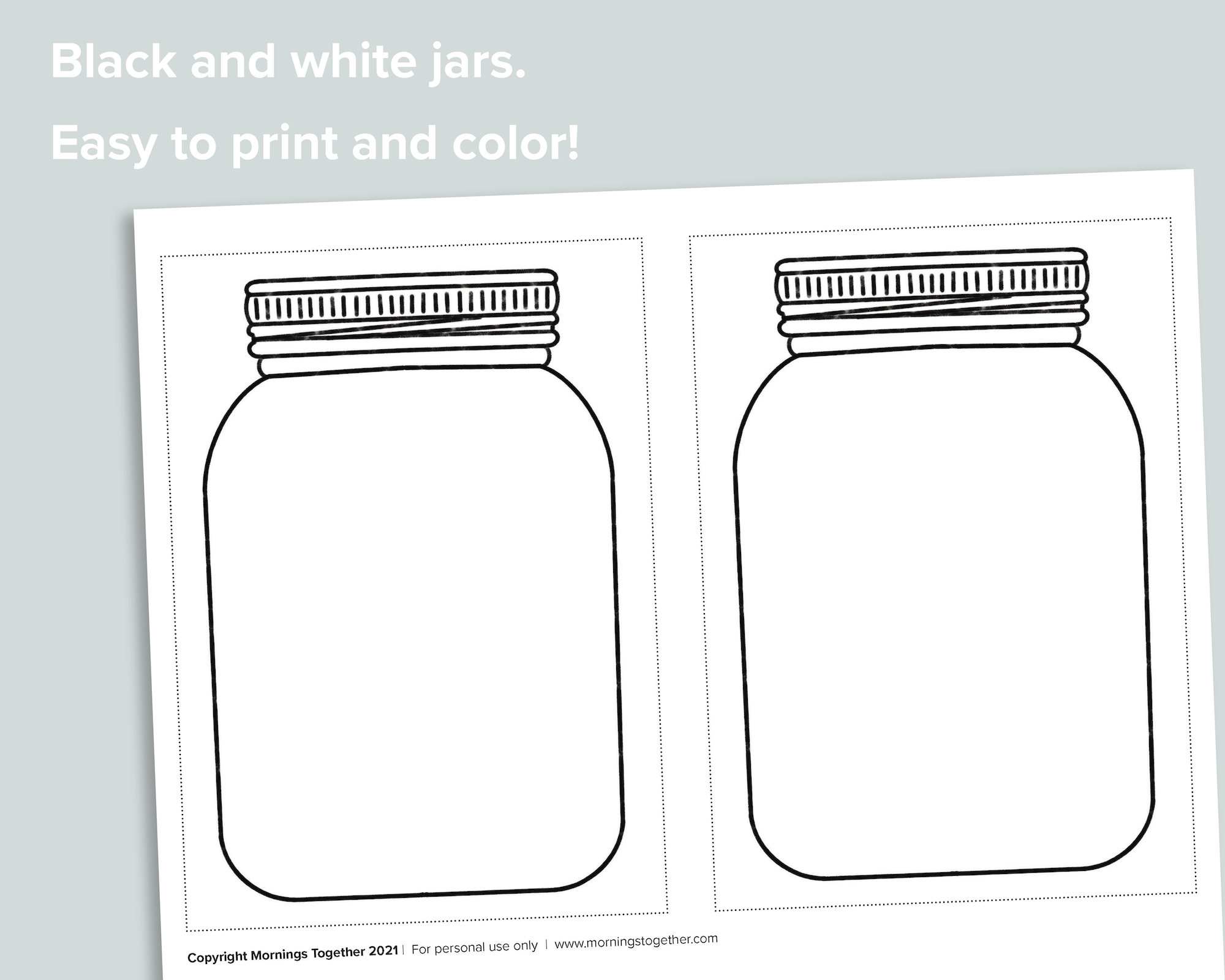 Color Jars (Black and White) Freebie