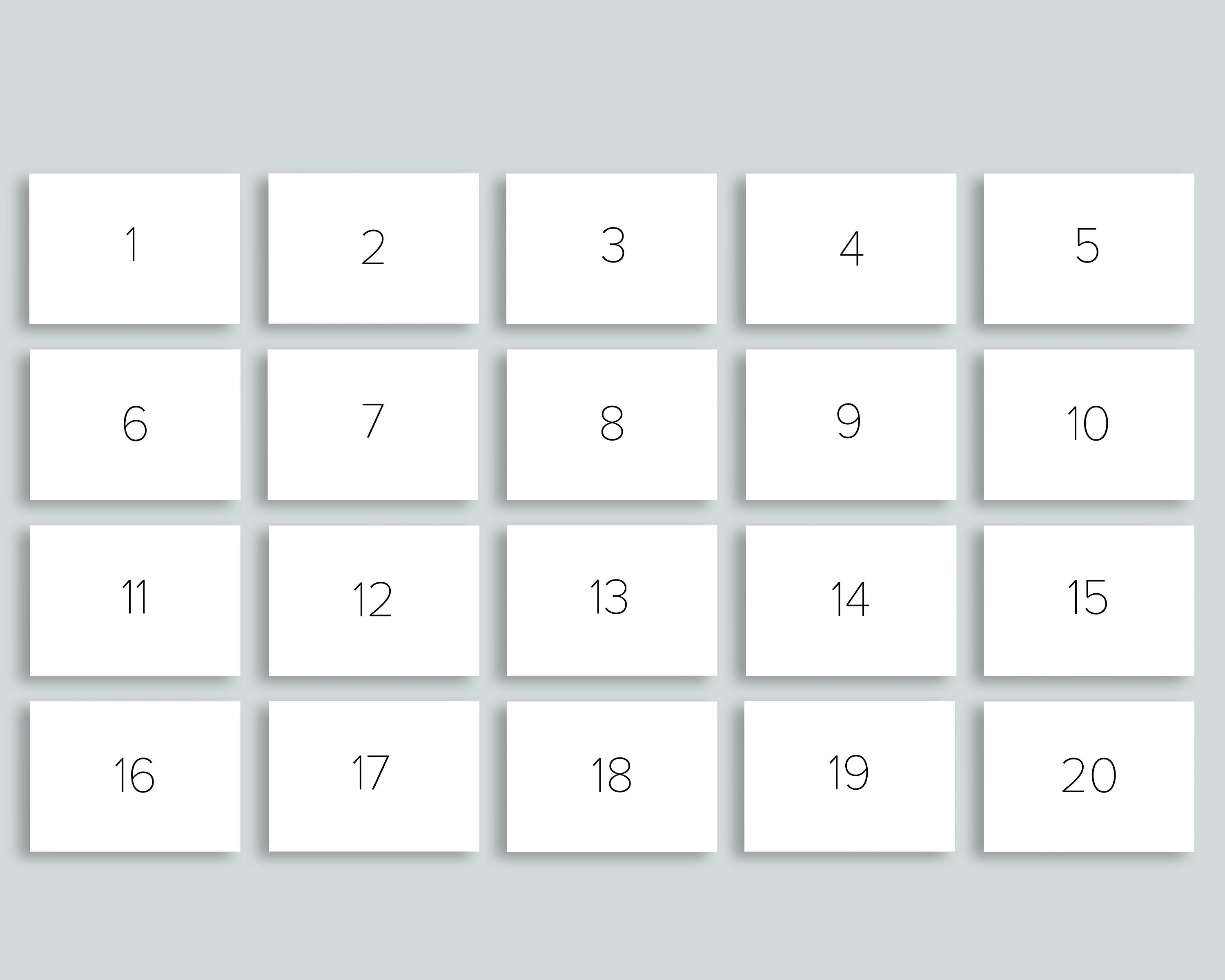 Number Cards 0-100