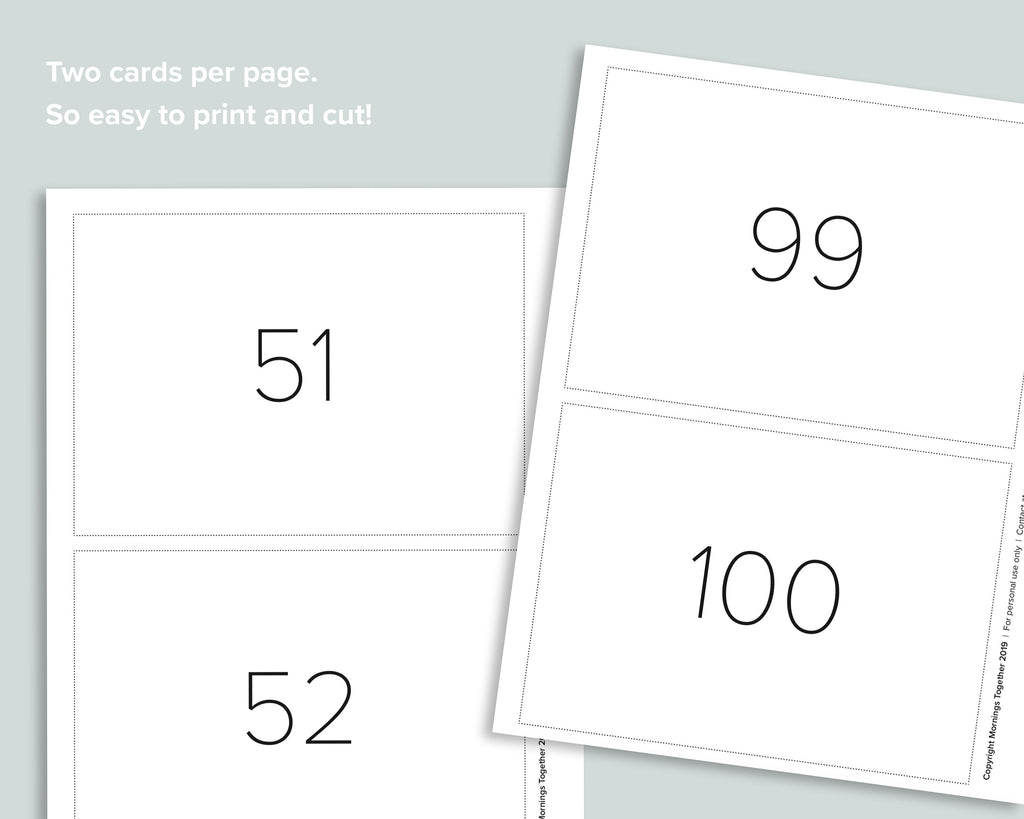 Number Cards 0-100