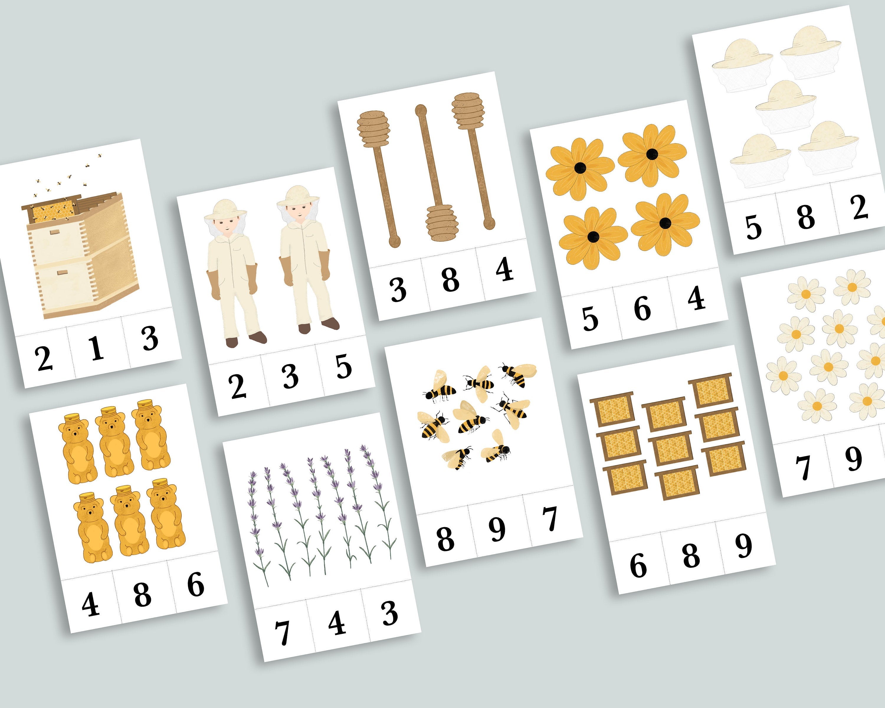 Bee Counting Cards Bundle