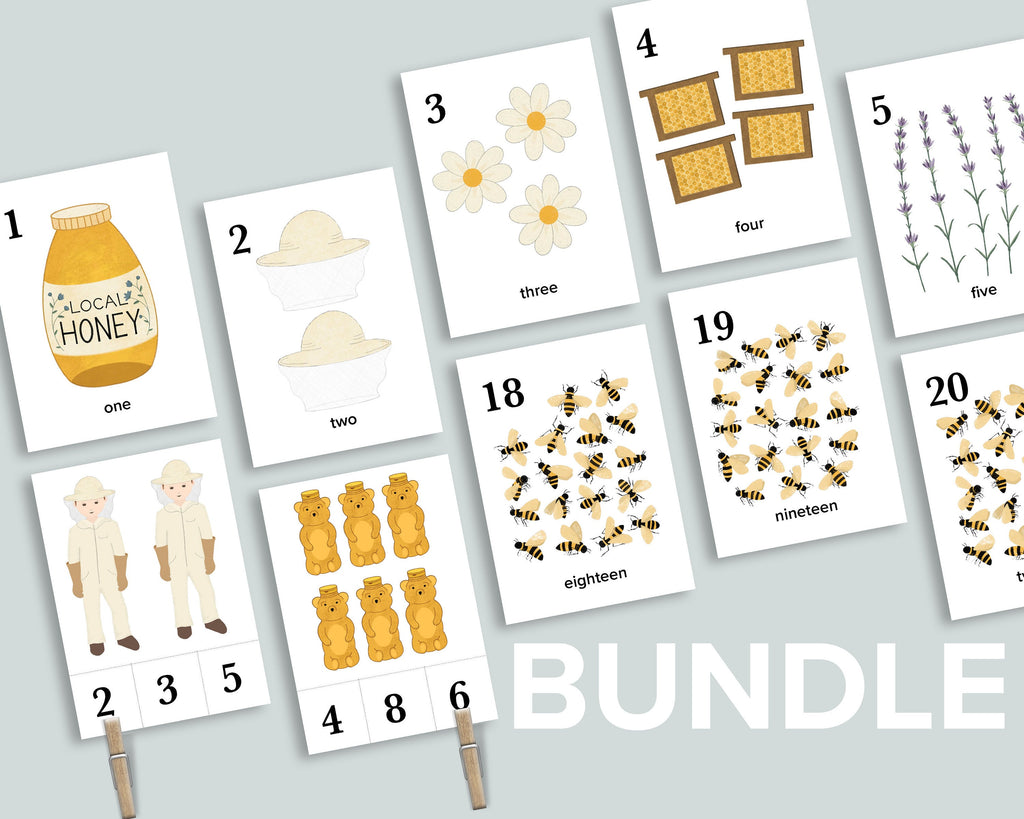 Bee Counting Cards Bundle