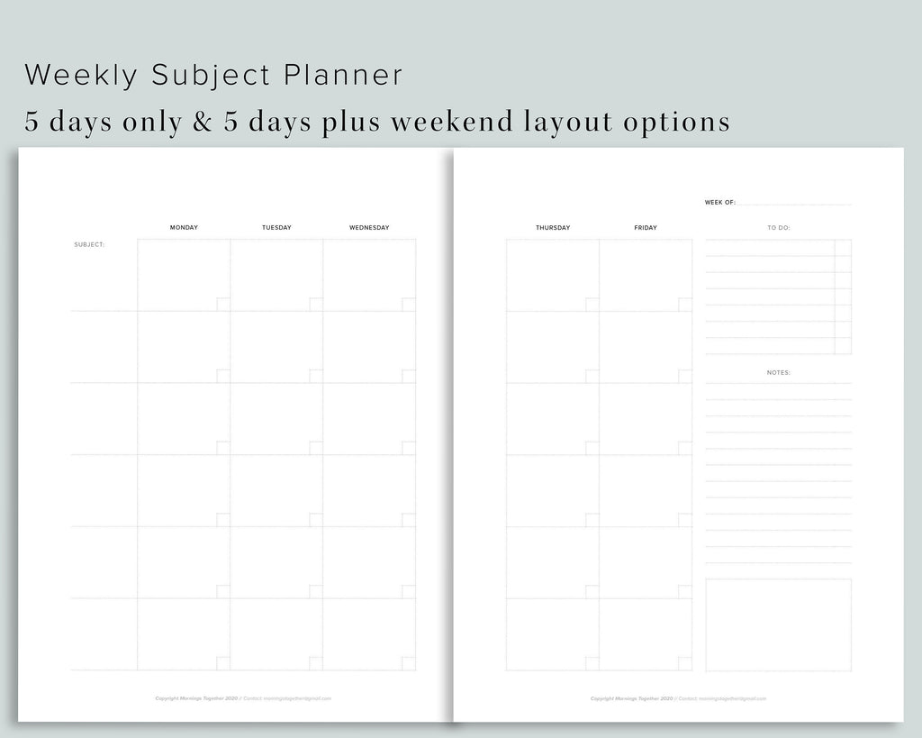 Minimalist Homeschool Planner