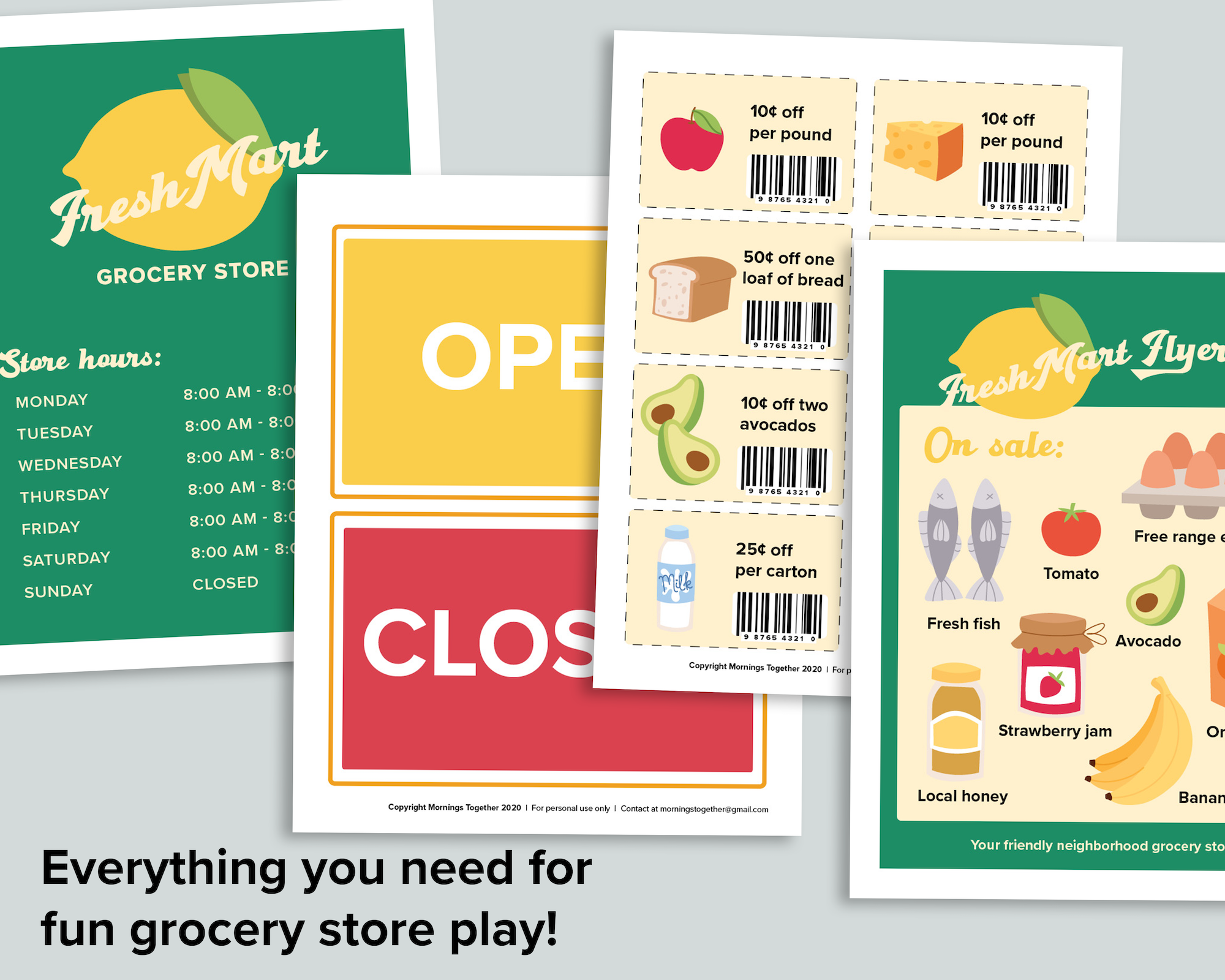 Grocery Store Pretend Play Set