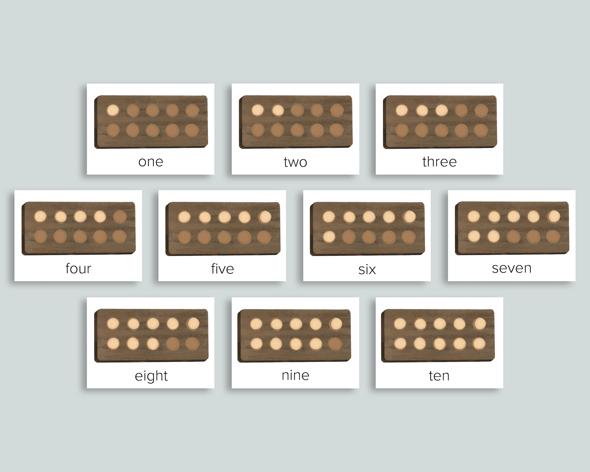 Ten Frame Counting Cards
