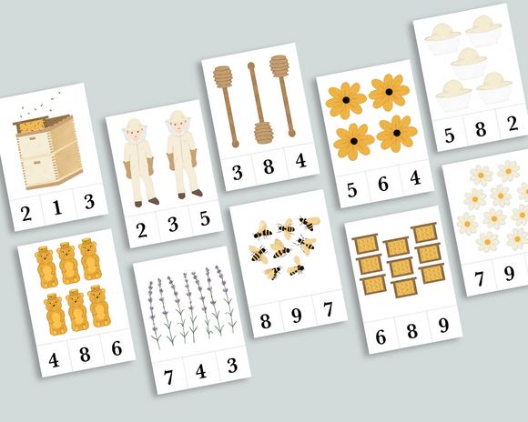 Bee Count & Clip Cards 1-10