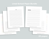 Lined School Paper Pages