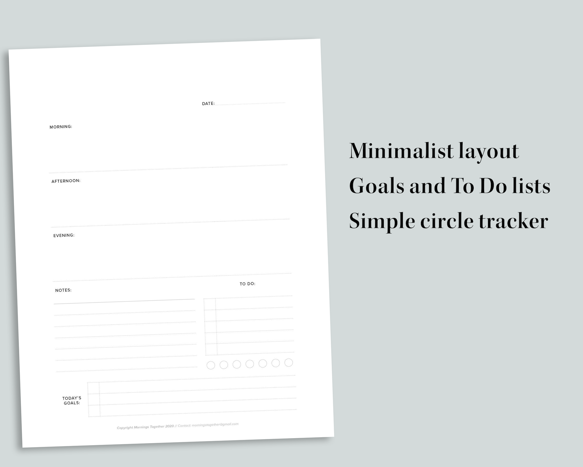 Minimalist Daily Undated Planner