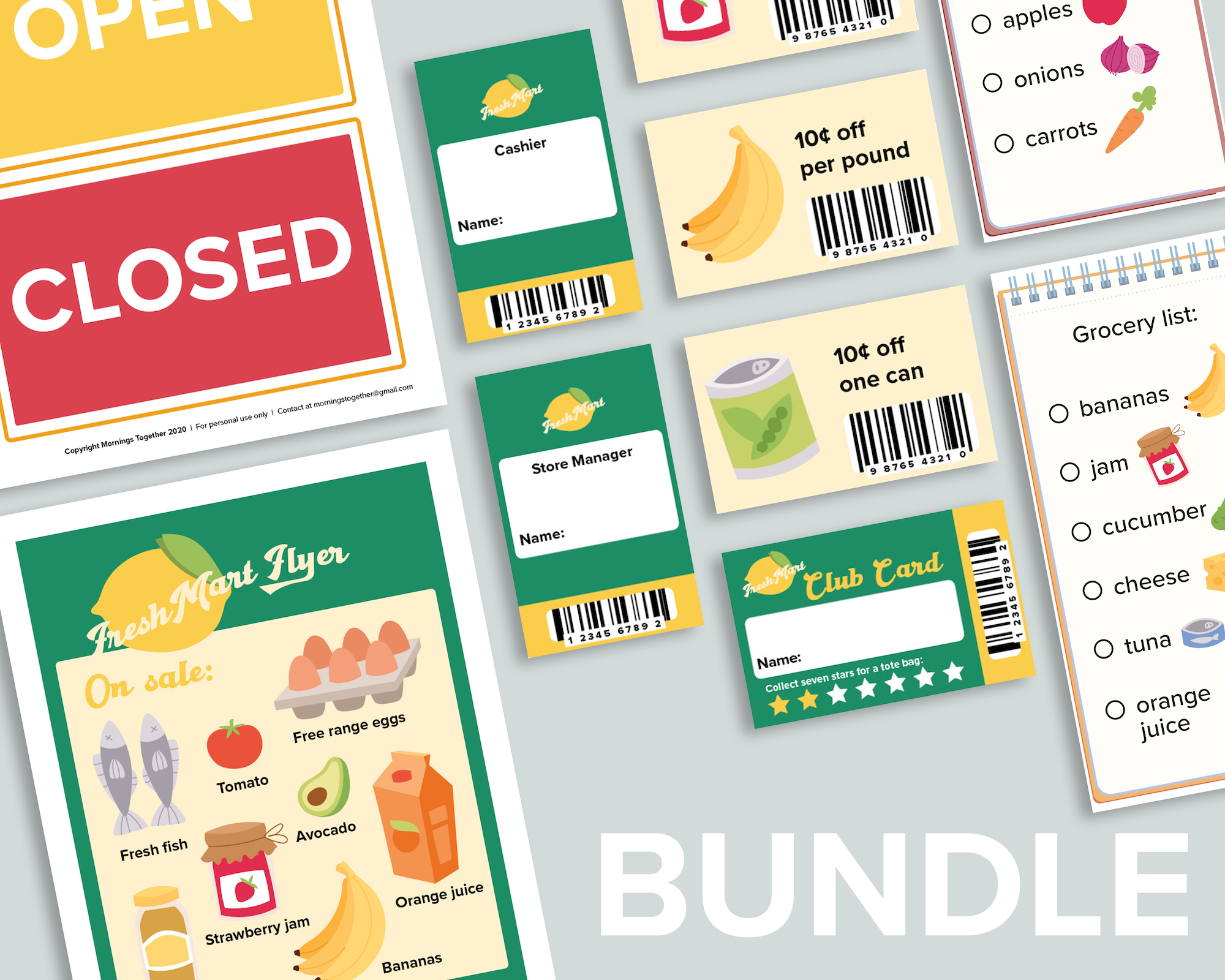 Grocery Store Pretend Play Set