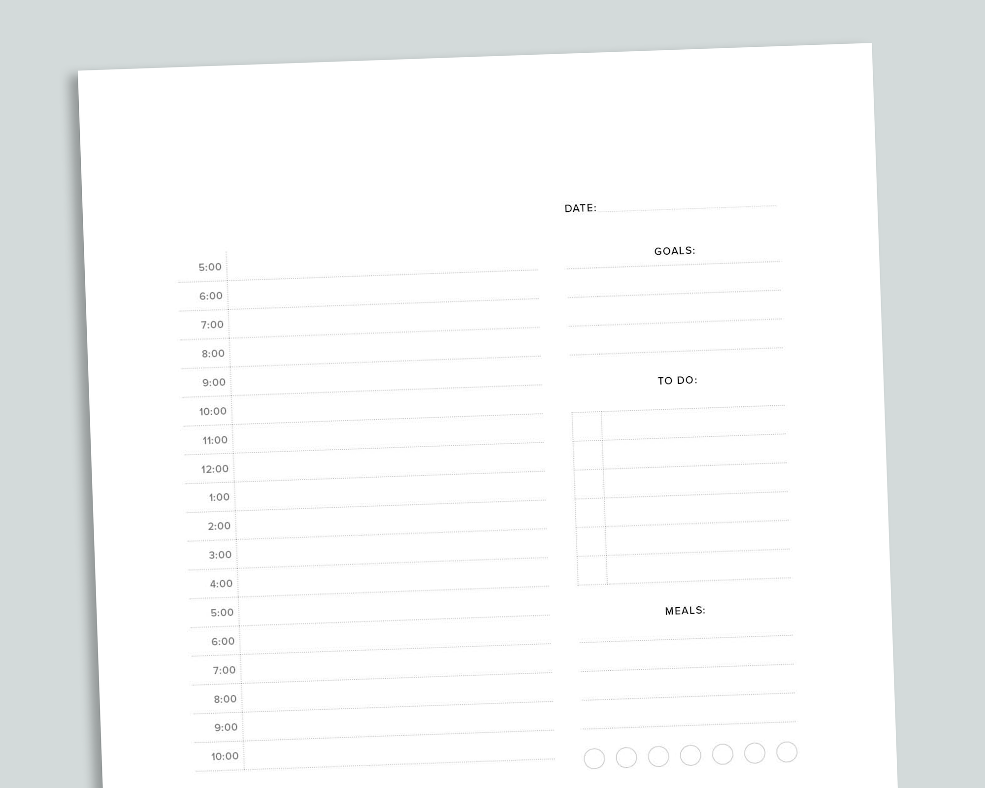 Minimalist Daily Undated Planner