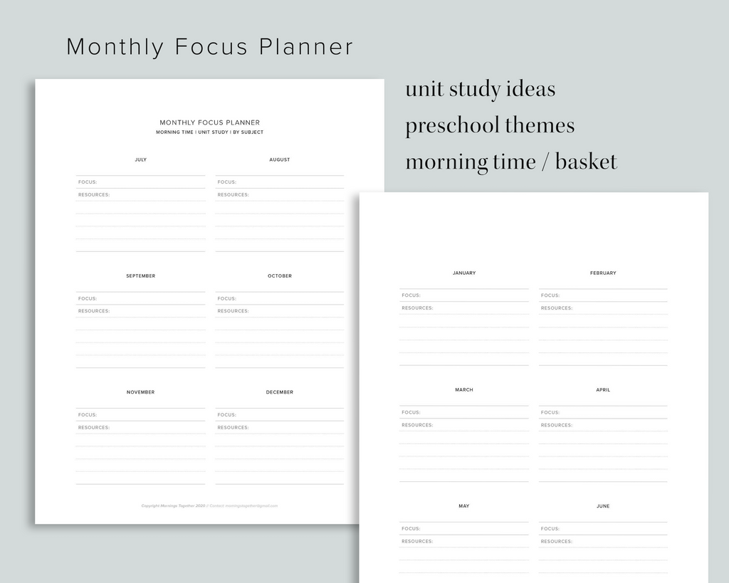 Homeschool Curriculum Planner