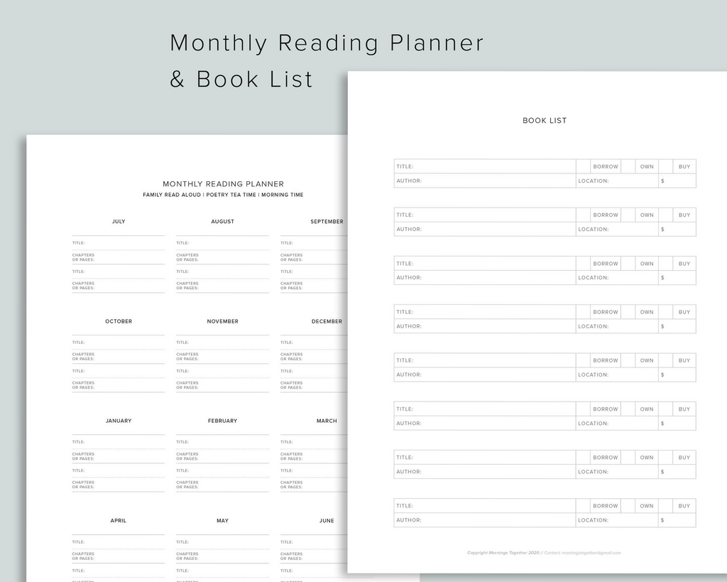 Homeschool Curriculum Planner