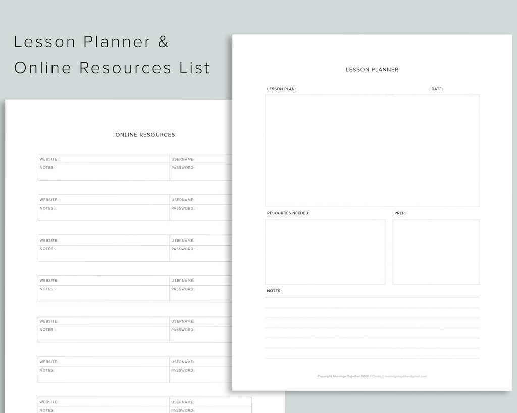 Homeschool Curriculum Planner