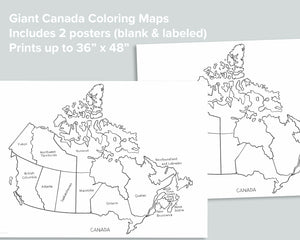 Giant Canada Map Coloring Poster