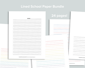 Lined School Paper Pages