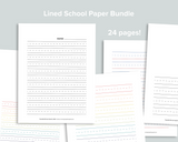 Lined School Paper Pages