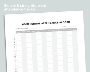 Homeschool Attendance Record