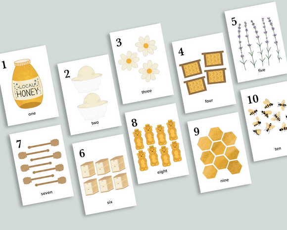Bee Counting Cards 1-10